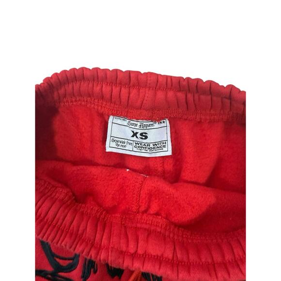 SUME Streetwear Embroidered Sweatpants Can’t Compare Long Length Red Men’s XS - Picture 3 of 6